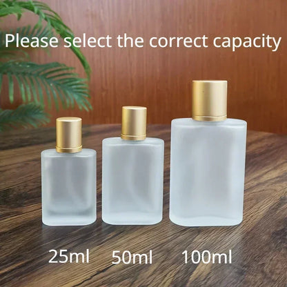 25/50/100ml Screw Top Sandblasted Glass Perfume Bottle Liquid Spray Bottle Empty Dispenser Bottle Empty Makeup Fine Mist Bottles