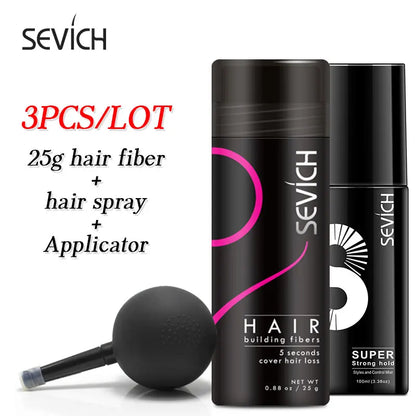Black Hair Fibers Set Hair Growth Fibers Keratin Thickening Spray Hair Building Fibers Hair Loss Products Powder 27.5g Powders