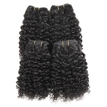 Wholesale Short Kinky Curly Human Hair Bundles Brazilian Virgin Human Hair Weave Extensions 100g/PC Natural Color Hair On Sale