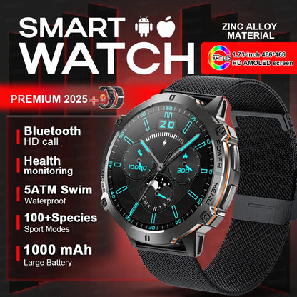 2025 New Military T-Rex 3 Bluetooth Call Smart Watch GPS Compass Barometric Altimeter 10ATM Waterproof Sports Smartwatches Men