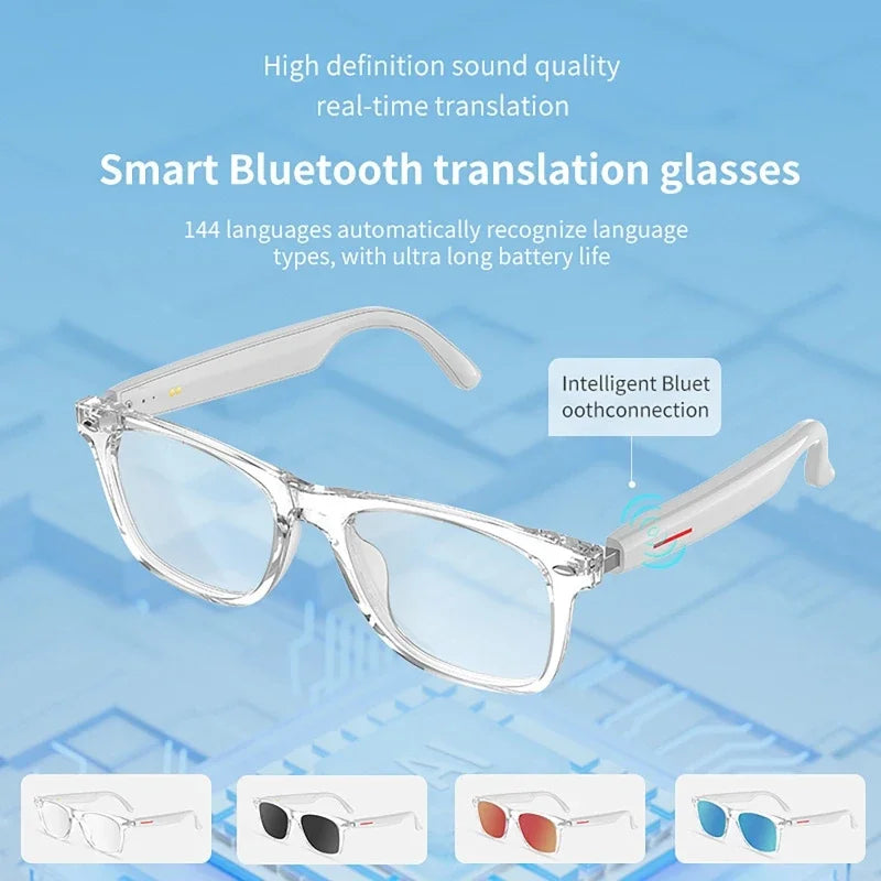 Smart Glasses 144 AI Languages Translator Chat Intelligent Bluetooth Call Glass Touch Headset Real-time Sunglasses for Women Man