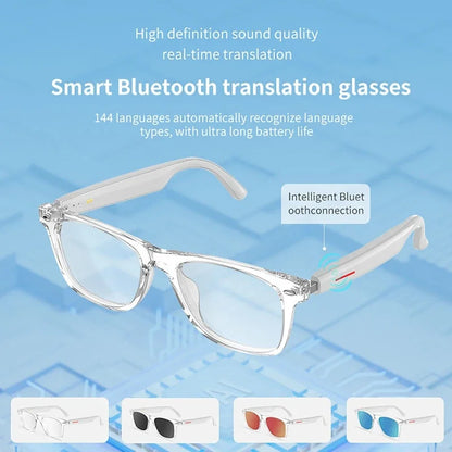 Smart Glasses 144 AI Languages Translator Chat Intelligent Bluetooth Call Glass Touch Headset Real-time Sunglasses for Women Man