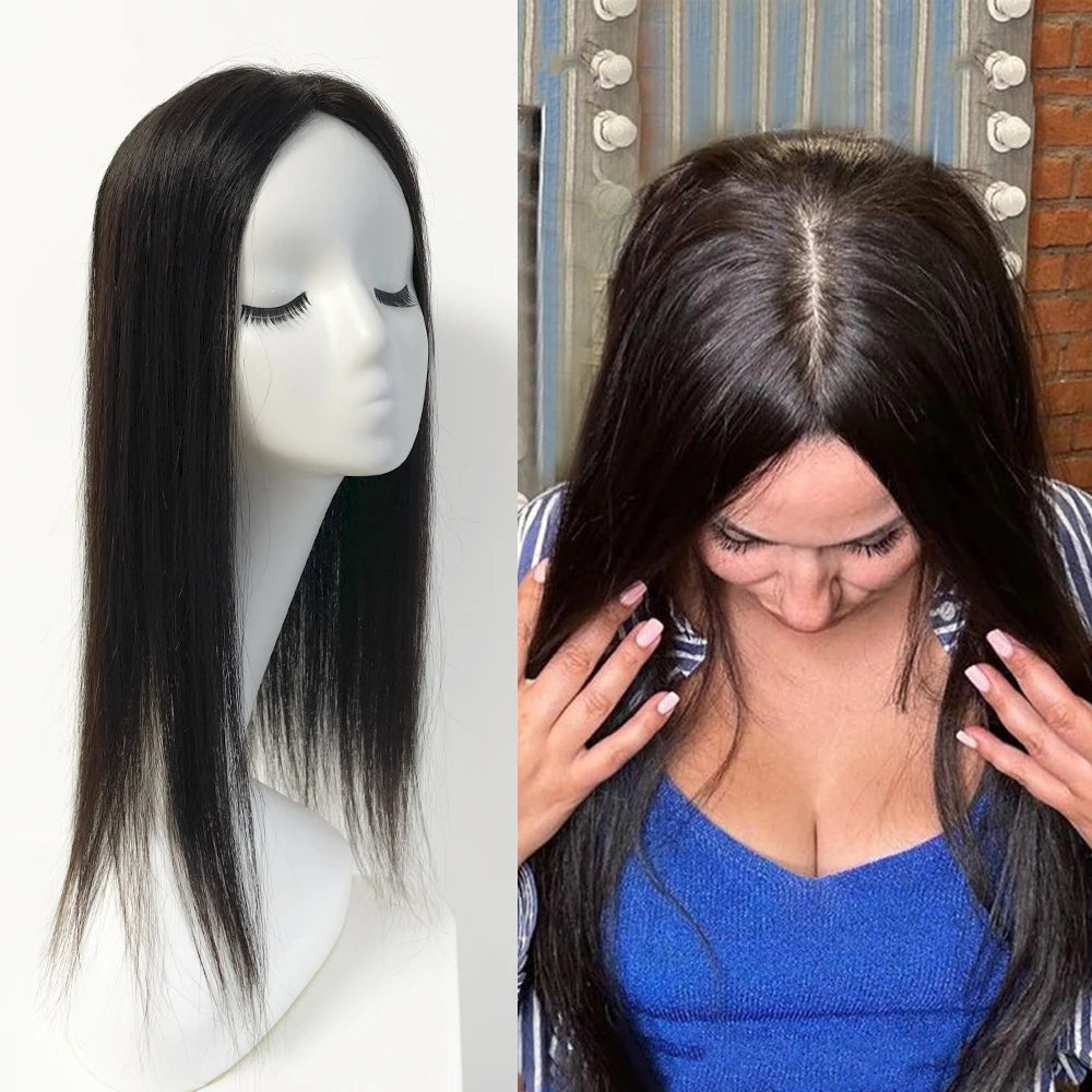 Silk Base Human Hair Women Toppers 4 Sizes Breathable Natural Scalp Top Virgin European Human Hair Pieces For Women