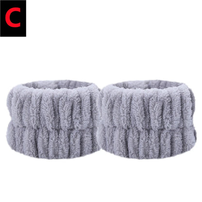 4/2PCS Reusable Wrist Washing Belt Soft Microfiber Towel Wristbands Washing Face Water Absorption Prevent Wetness Wrist Washband