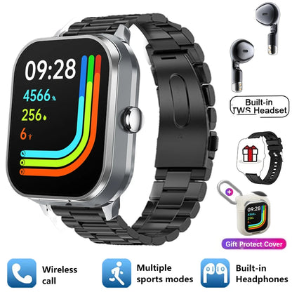 2024 New NFC Smart Watch TWS 2-in-1 Bluetooth Earphones Bluetooth Call Movement Track Tracker Men's and Women's Smart Watches