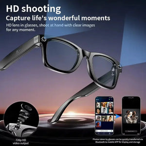 Outdoor 800W Pixel Photography Smart Glasses Men AI Translation Video Recording Voice Assistant Waterproof Fashion Glasses Women