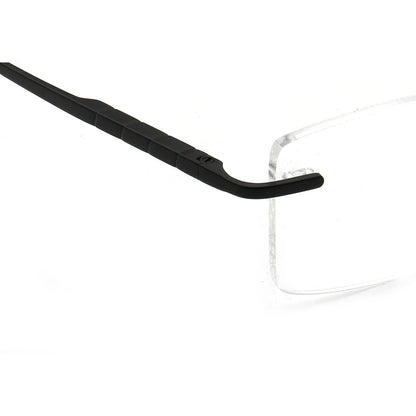 Men Rectangular Rimless Eyeglass Frames for Men Square Business Metal Optical Glasses Frames Light Spectacles Gold Silver Black