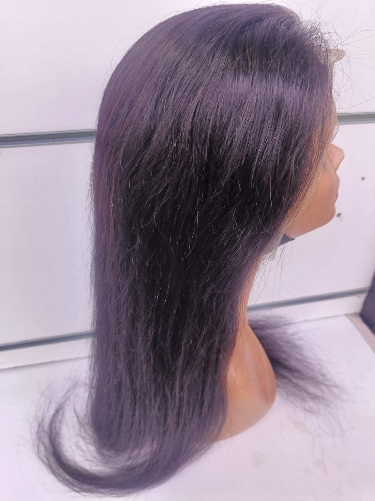 Original 22 inch.  100% Human Hair Straight Lace Front Wig – Natural Black | Soft, Silky & Long Lasting