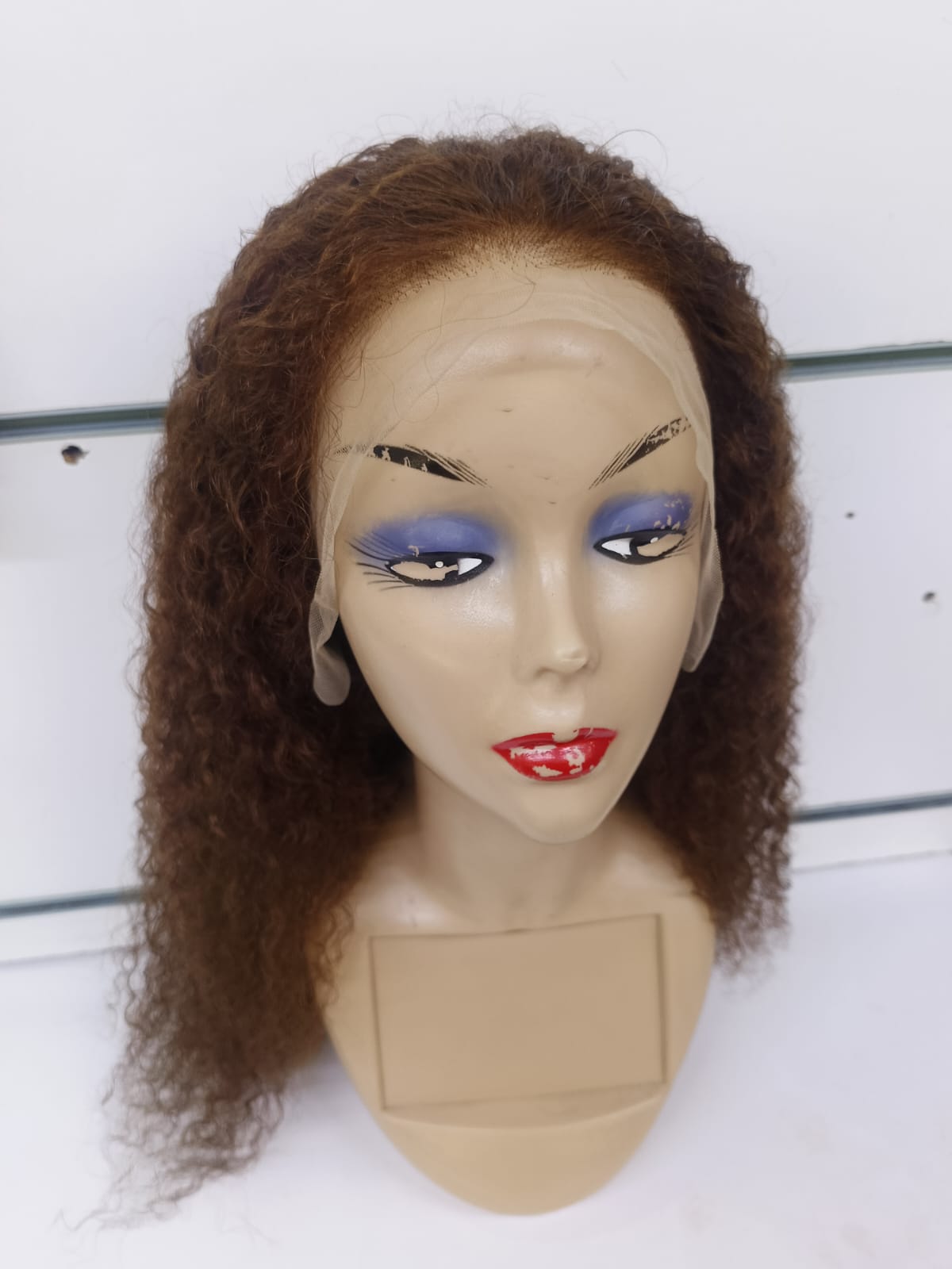 22-Inch Premium Original Human Hair Kinky Curly Lace Front Wig