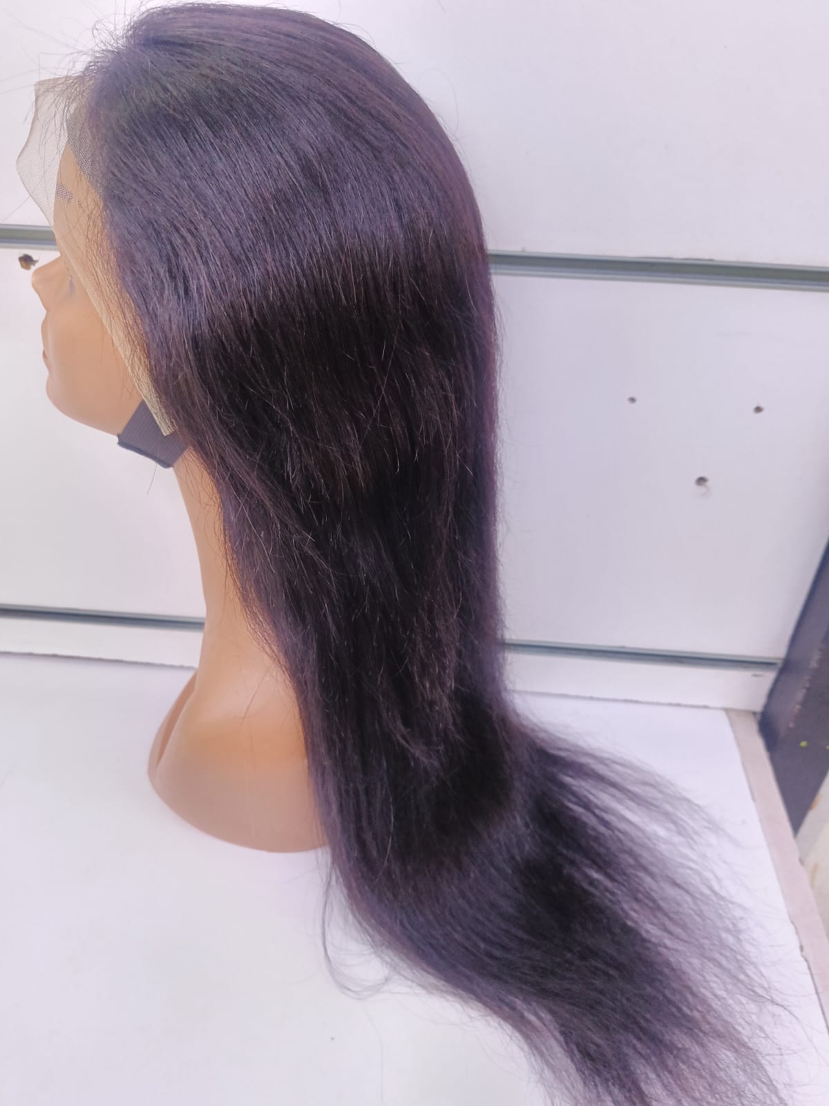 Original 22 inch.  100% Human Hair Straight Lace Front Wig – Natural Black | Soft, Silky & Long Lasting