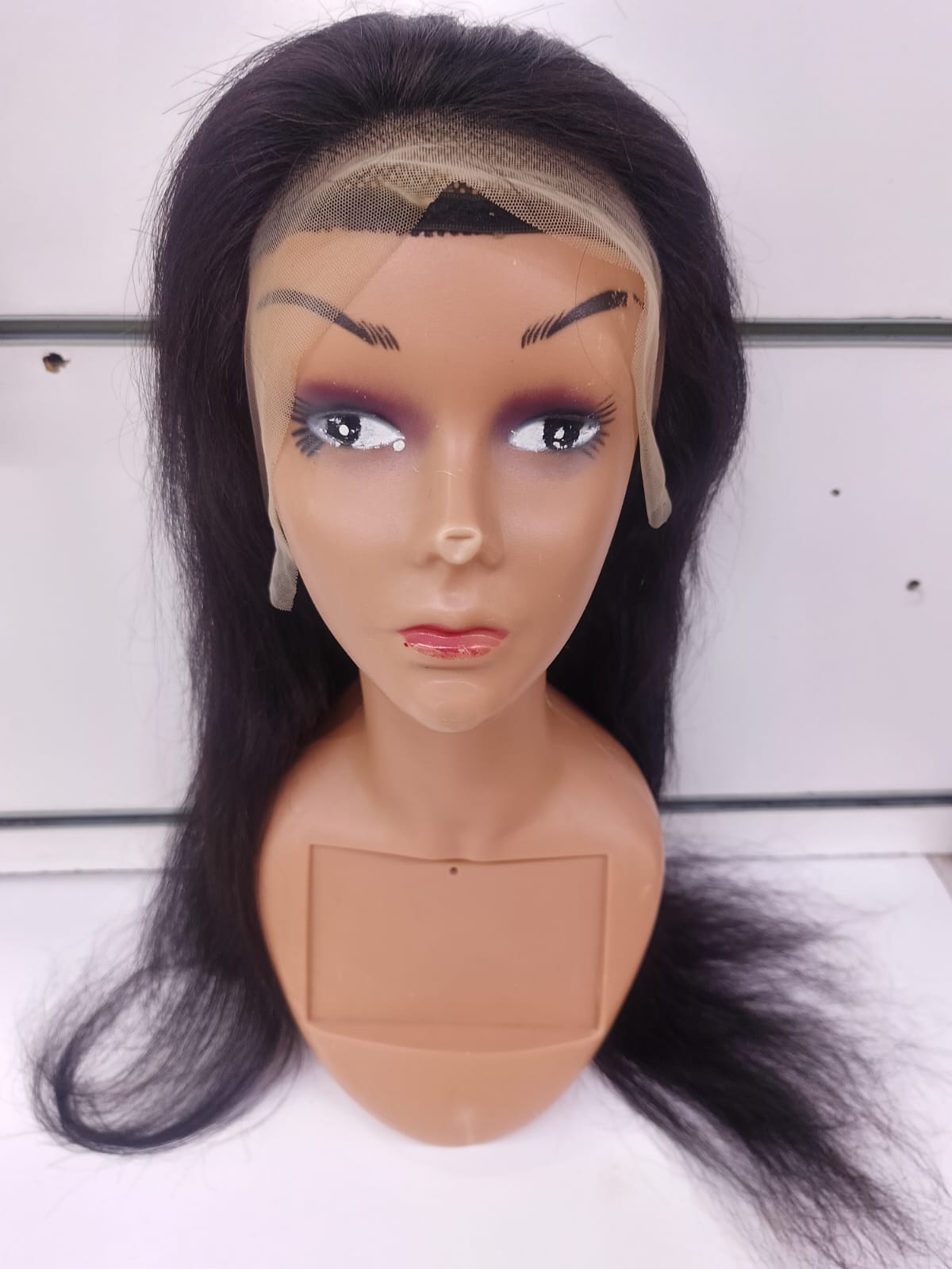 Original 22 inch.  100% Human Hair Straight Lace Front Wig – Natural Black | Soft, Silky & Long Lasting