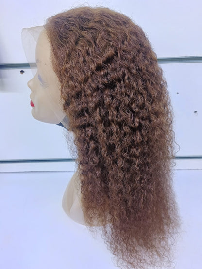 22-Inch Premium Original Human Hair Kinky Curly Lace Front Wig