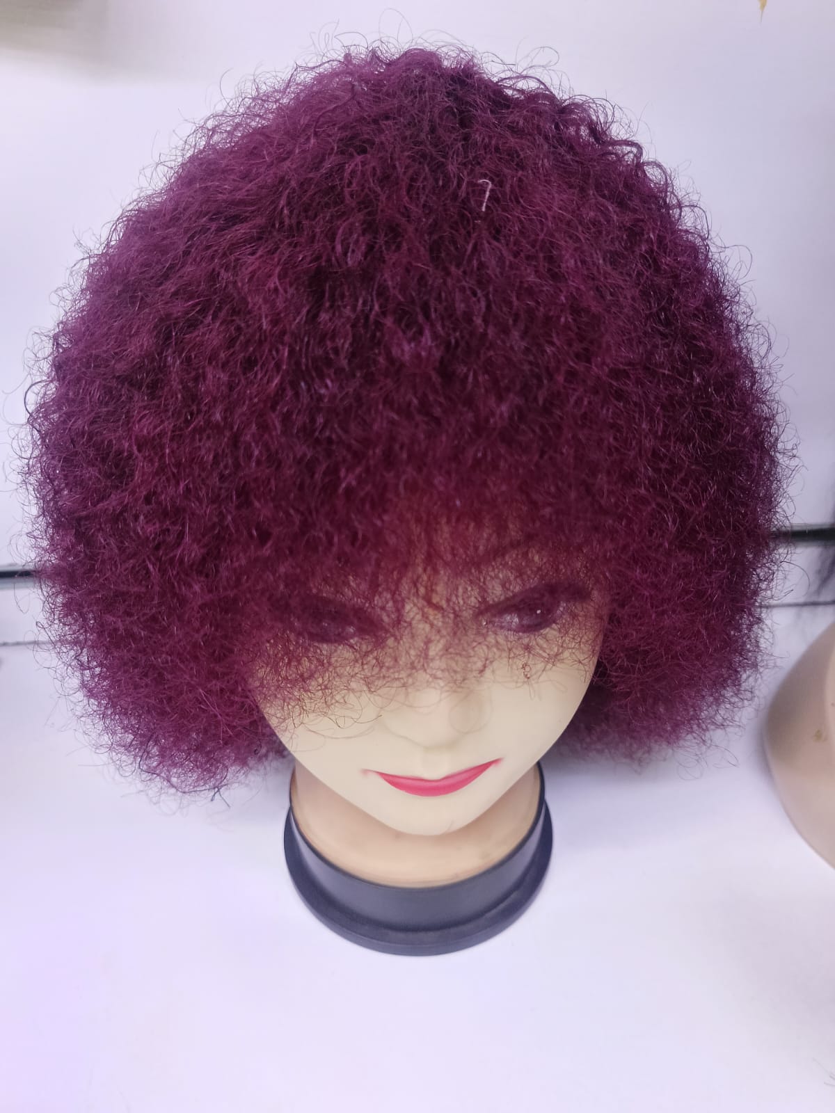 Burgundy Crown – Premium Semi-Human Afro Wig