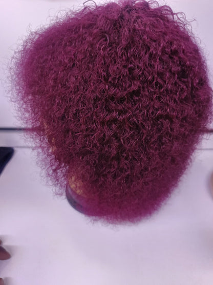 Burgundy Crown – Premium Semi-Human Afro Wig