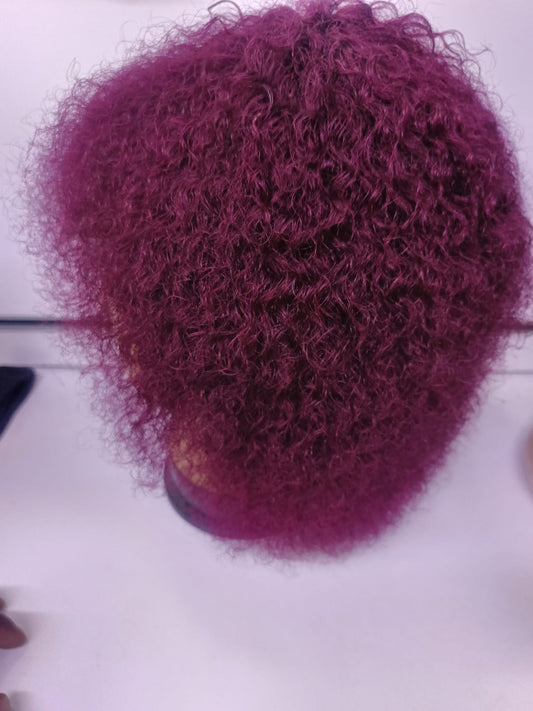 Burgundy Crown – Premium Semi-Human Afro Wig