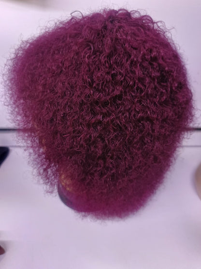 Burgundy Crown – Premium Semi-Human Afro Wig