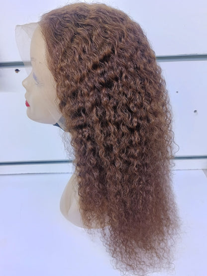 22-Inch Premium Original Human Hair Kinky Curly Lace Front Wig