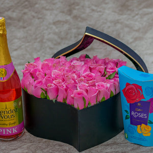 A Flower Box, Cadbury Chocolate and Rendez Vouz Drink