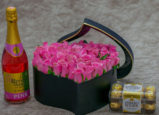 A Flower Box Rendez Vous Drink and Chocolates