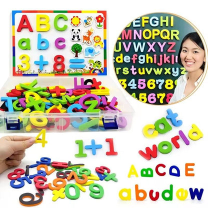 26-79pcs Magnetic Educational Stickers Magnetic Letters Numbers Alphabet ABC 123 Fridge Magnets Plastic Educational Preschool Learning Toy Set Uppercase Lowercase Math