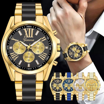 Men Watches Top Luxury Brand Fashion Men Quartz Watches Large Dial Gold Steel Business Male Watches Casual Fashion Men Wristwatch
