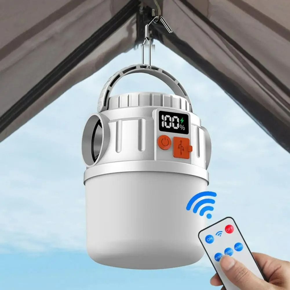 Solar Camping Light Power Bank LED Camping Lanterns 6 Gears Remote Control Waterproof Outdoor Tent Light Rechargeable Flashlight