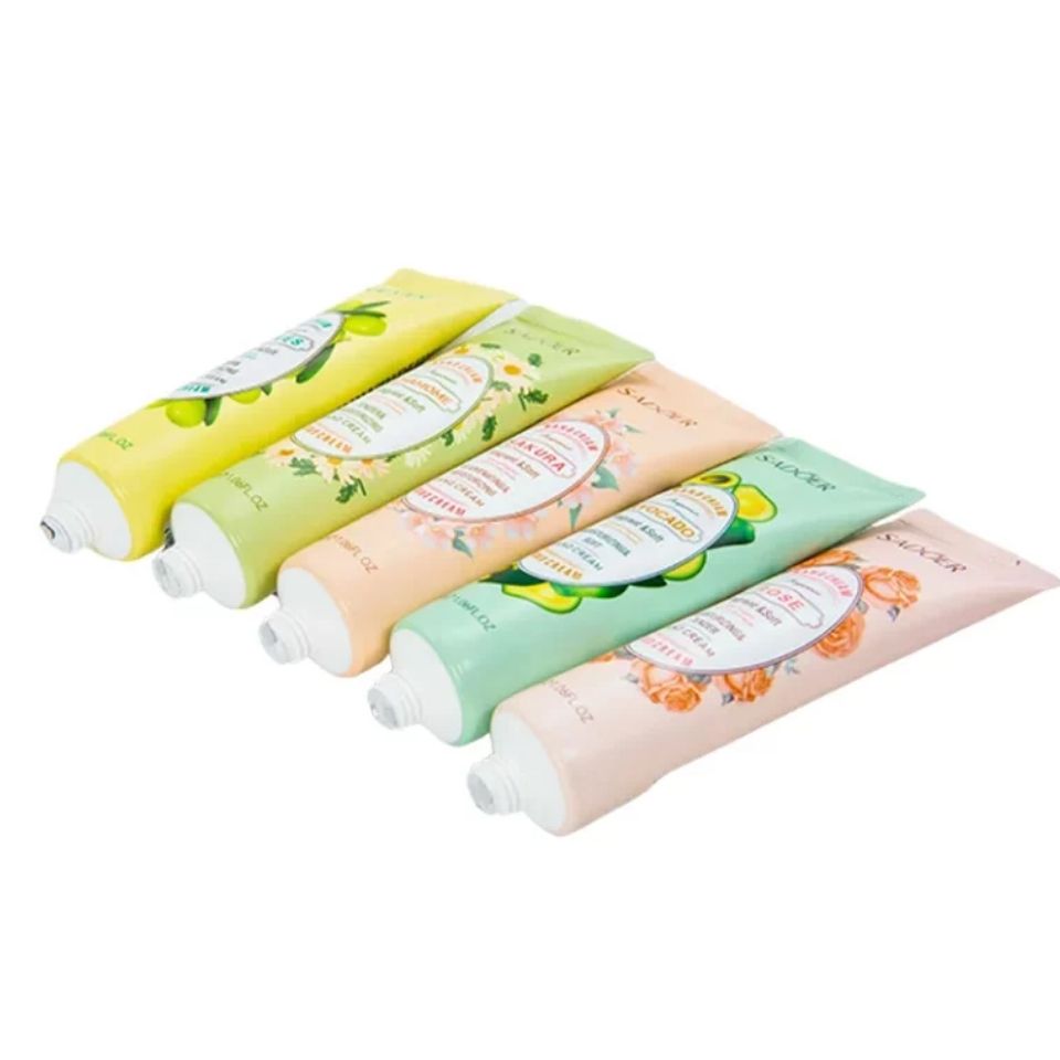 5PCs Sadoer Moisturizing Hand Cream Set Flower & Fruit Sakura Chamomile Rose Avocado Olives