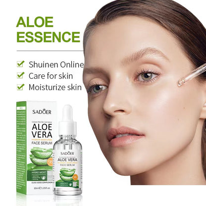 SADOER 4 in 1 Skin Care Set Aloe Facial Cleanser + Face Essence +Face Brightening Cream +Lipstick