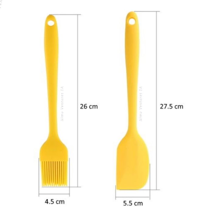 Silicone Brush + Spatula - Heat Resistant Scraper Oil Pastry cake baking cooking kitchen tool