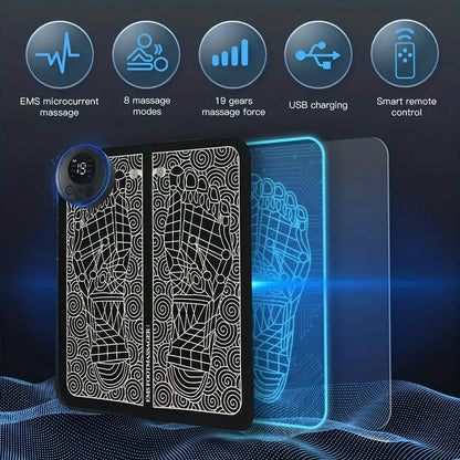 USB EMS Foot Massager Pad Portable Foot Care Massage Mat Pulse Muscle Stimulation Improve Blood Circulation Relieve Fatigue Relax Feet Footmassager Pad