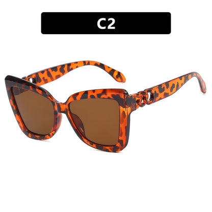 .Irregular Chain Cat Eye Shades Vintage Sun Glasses