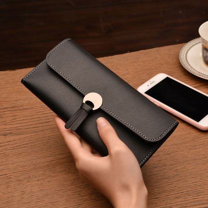 Women Long Wallet Ladies Coin Purse Tri-fold Wallet Card Case Black Wallet