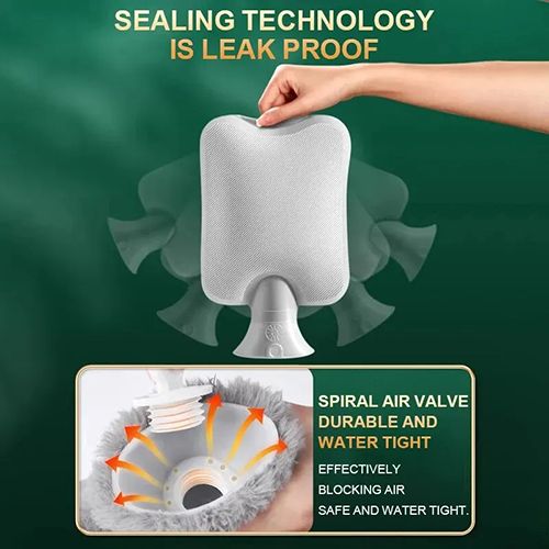 New Arrivals Hot Water Bag With Cloth Cover, 1000ml Water-Filled Hot Water Bottle, Hand and Foot Warmer for Girls,Cute Plush Cloth Cover As Gift Women Lady Student