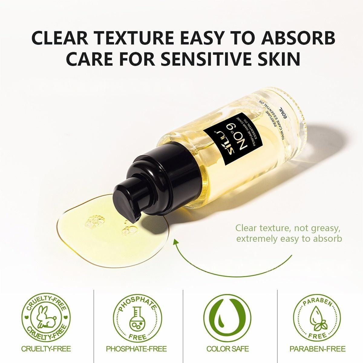 60ML hair care essential oil for women to prevent frizz, soften and repair dry and curly hair leaving a fragrance