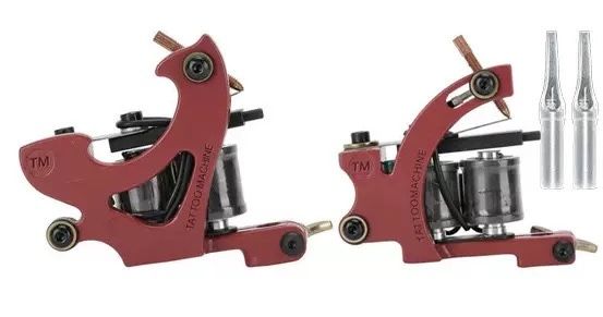 Professional tattoo machine set, two machines (one thread cutter + one shading machine) - Rotary tattoo machine for lining, coloring and practice - Complete tattoo supplies set