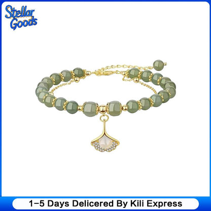 Women's bracelets, double-layer apricot leaf bracelets, women's fashion, high-end sense, Valentine's Day gifts for girlfriends, birthday gifts, female accessories