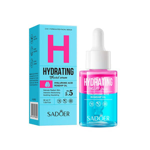 SADOER Hyaluronic Acid Rosehip Oil Hydrating Facial Serum For Relieving Rough Skin , Intensive Hydration, Soothing Like Vitamin C, Nourishing, Enhance Luster of the Skin