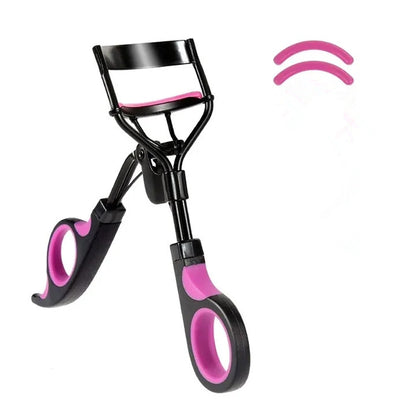 New arrival Eyelash Curler Curl Eye Lash Cosmetic Makeup Eyelash Curler Curling Tweezers Tools Handle + 2 Silicone Replacement Pads TLSM