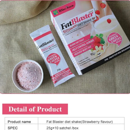 Wins Town Fat blaster Diet Shake , Weight Loss Slimming Meal Replacement with green coffee, Strawberry Flavor