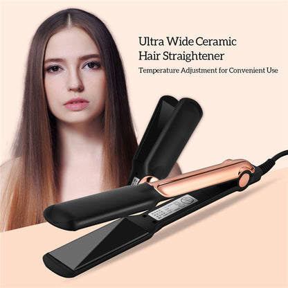 New Arrival Professional 2 In 1 Hair Straightener and Hair Curler with 4 Temperature Settings Wide Plate Hair Flat Iron for Home DIY Use for Both Wet and Dry