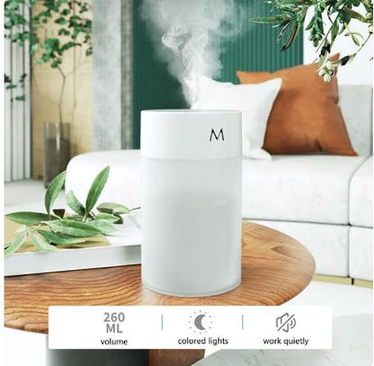 260ML Air Humidifier Ultrasonic Mini Aromatherapy Diffuser Portable Sprayer USB Essential Oil Atomizer LED Lamp for Home Car