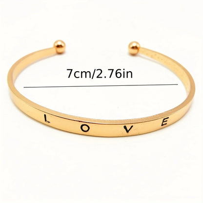 New Arrivals 2pcs Women's Quartz Watch+LOVE Bracelet Set Fashion Lady Wrist Watches Simple Digital Stainless Steel Band Watches Gift For Valentine's Day