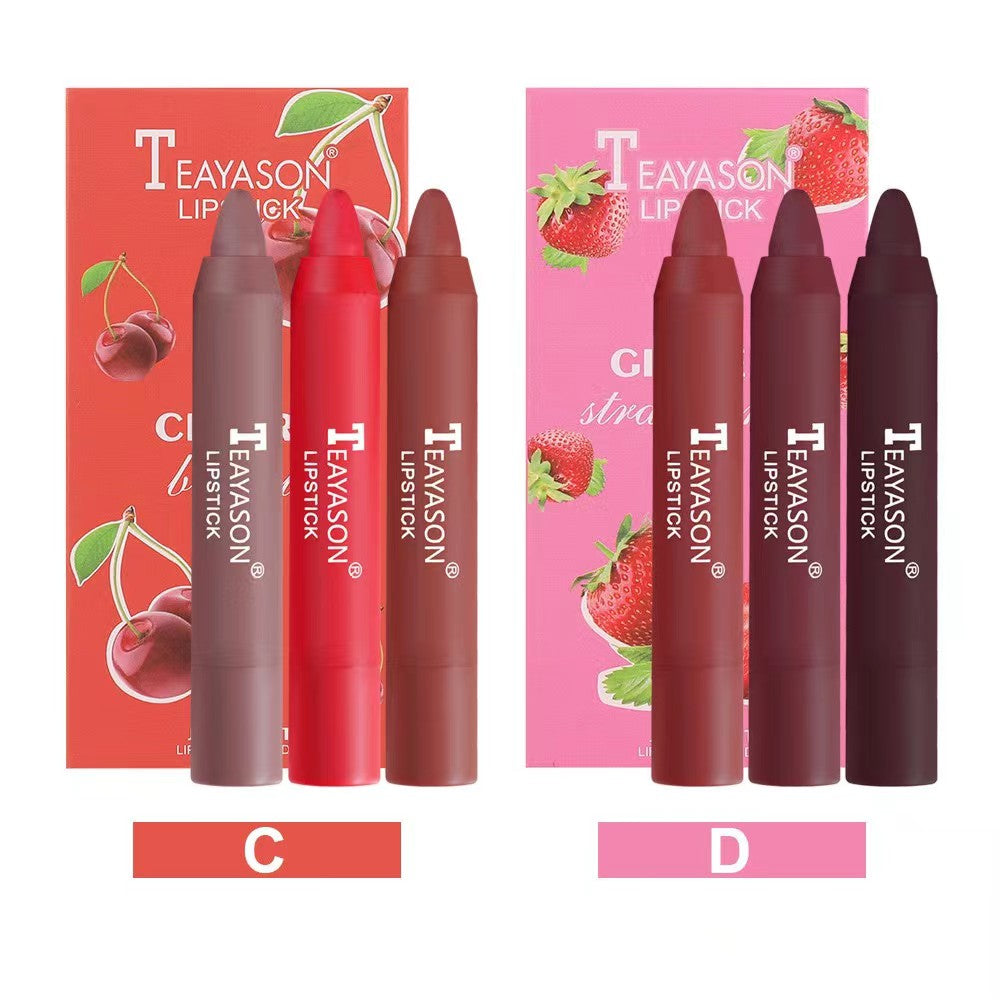 3pcs/set Velvet Matte Lipsticks Pencil Waterproof Long Lasting Lip Tint Pen Makeup Cosmetics