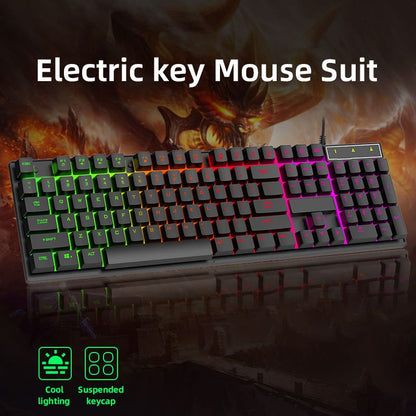 RichRipple Keyboard & Mouse Combos Backlit Gaming Keyboard And Mouse Rubber Russian Wired Keyboard Suitable For Gamers