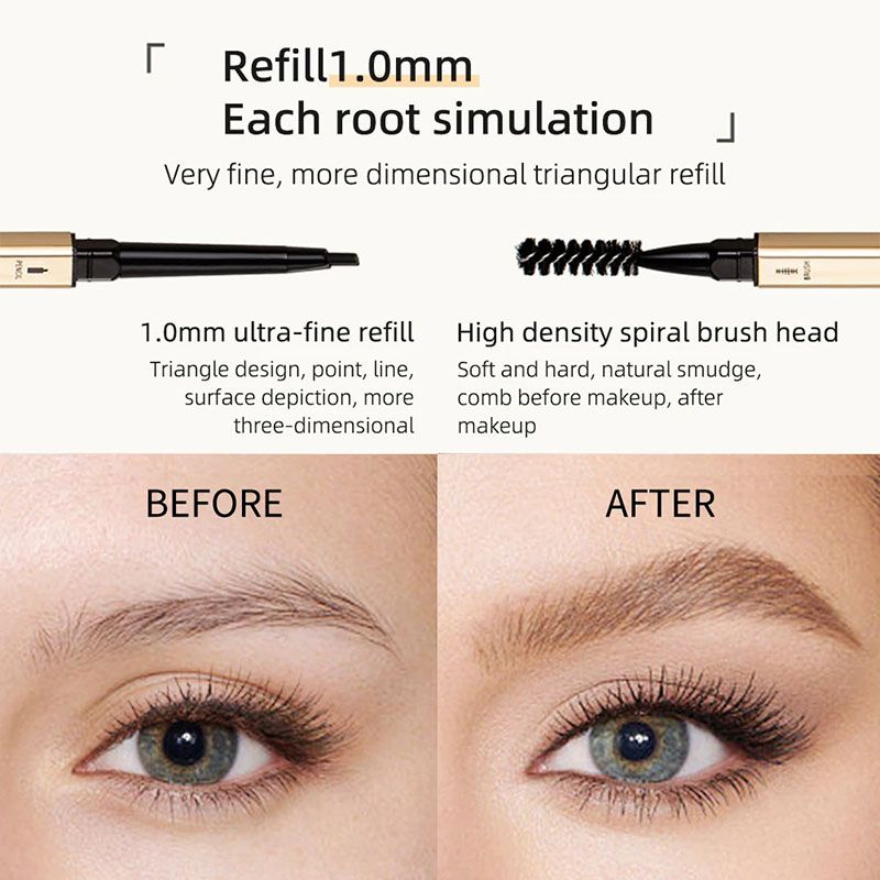 Double Head Eyebrow Pencil Super Fine Natural Long Lasting Waterproof Professional Brow Pen Eye Makeup Tattoo Eyebrow Pencil Brow Tattoo Pen Paint Makeup Eyebrows