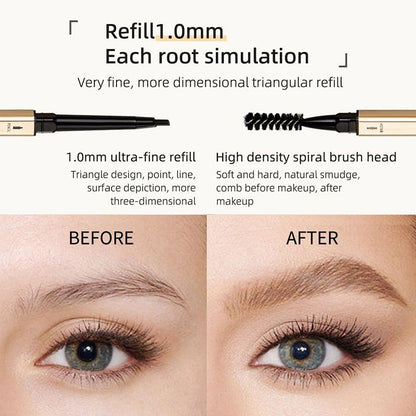 Double Head Eyebrow Pencil Super Fine Natural Long Lasting Waterproof Professional Brow Pen Eye Makeup Tattoo Eyebrow Pencil Brow Tattoo Pen Paint Makeup Eyebrows