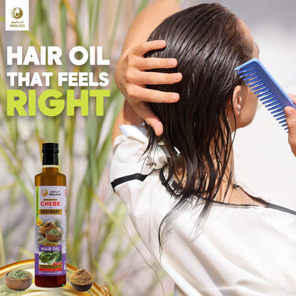 Amailco Rosemary Oil for Hair Growth With Chebe Powder | 10 in 1 Hair Growth Oil with African Chebe Powder For Hair Growth Rosemary Hair Oil For Hair Fall and Regrowth Scalp Oil 250ml