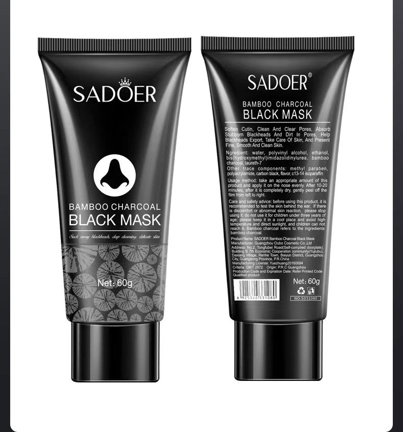 SADOER Bamboo Charcoal Blot Nose Mask gently cleans and draws out blackheads