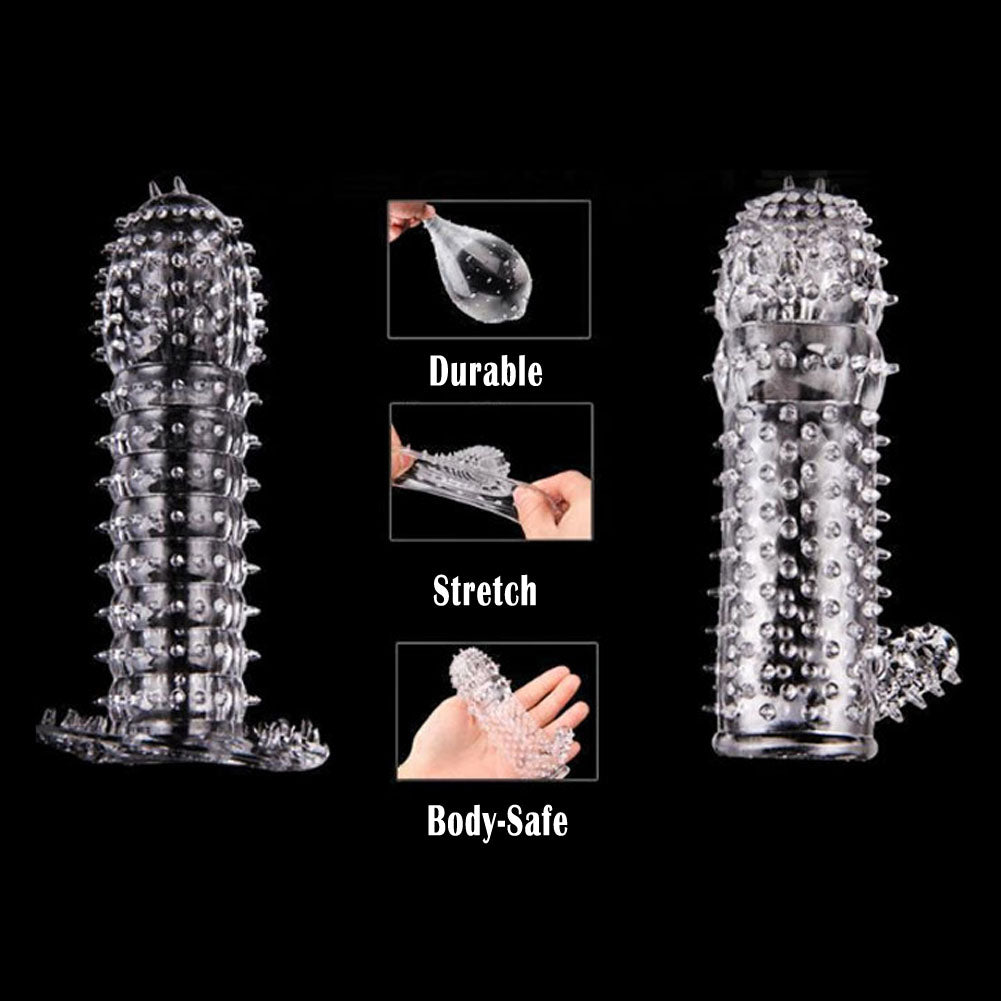 5pcs Pack Penis Sleeves Cock Enlarger Extender Delayed Ring Silicone Condom Sex Toys for Men