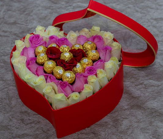 Accomplish Flower Box and Ferrero Rocher Chocolates